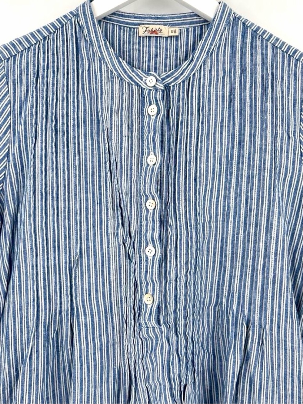 Faherty Blue & White Striped Short-Sleeve Mini Tunic Dress - Picture 6 of 10